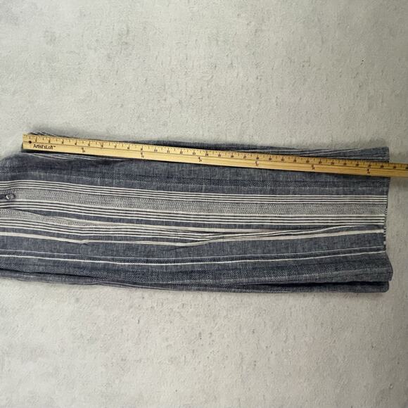 Express High-Rise XS Striped Linen-Blend Wide-Leg Pants Pull-On Boho - Picture 7 of 12